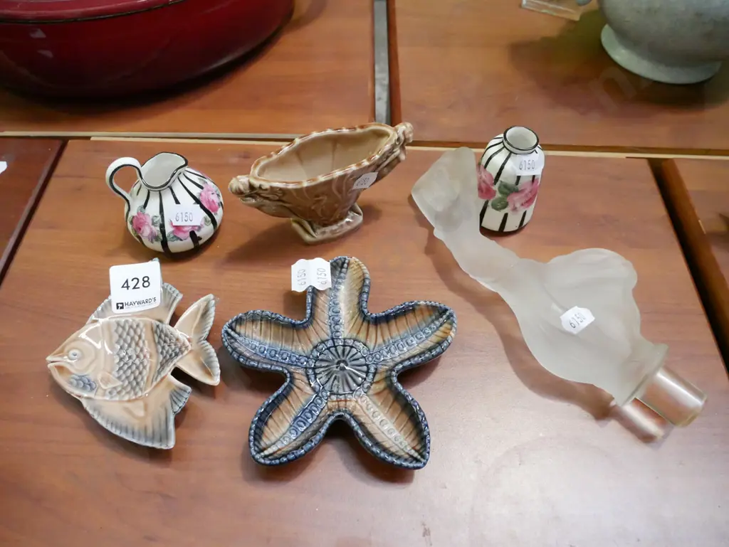 deco style female figurine bottle stopper, Wade dishes etc Image 1++