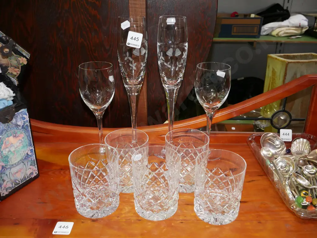 whisky tumblers, wine glasses, champagne flutes Image 1++