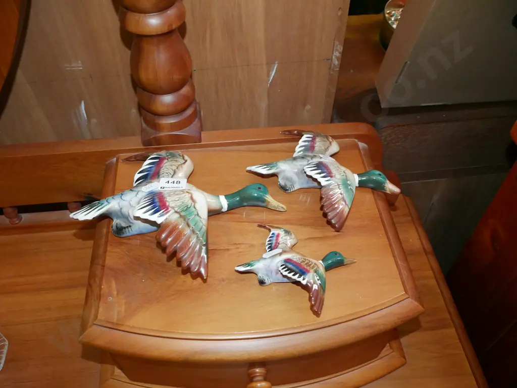 3x wall mounted flying ducks - 2x have significant repairs Image 1++