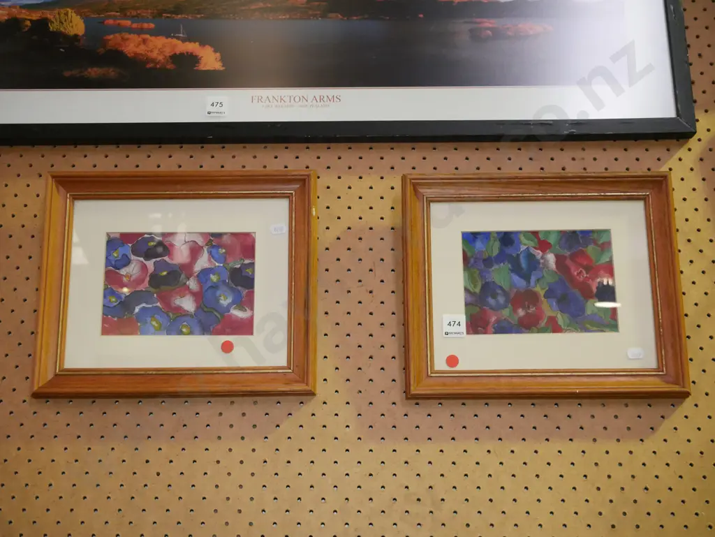 2x pansy watercolours - red dots Image 1++