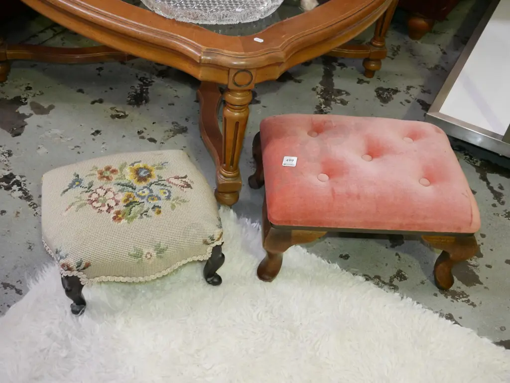 2x upholstered footstools Image 1++