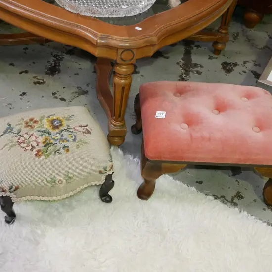 2x upholstered footstools