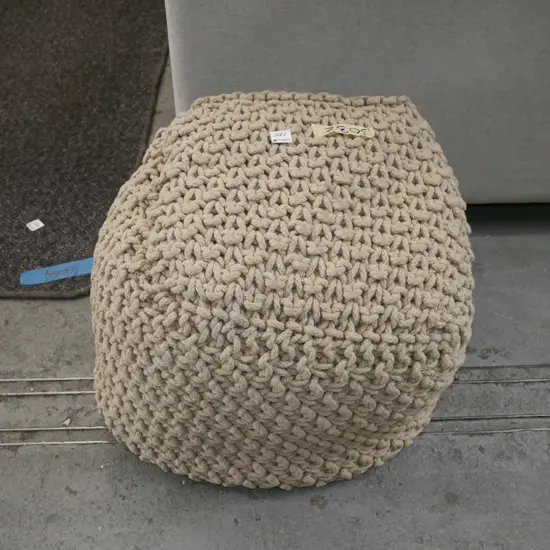 woven rope upholstered ottoman
