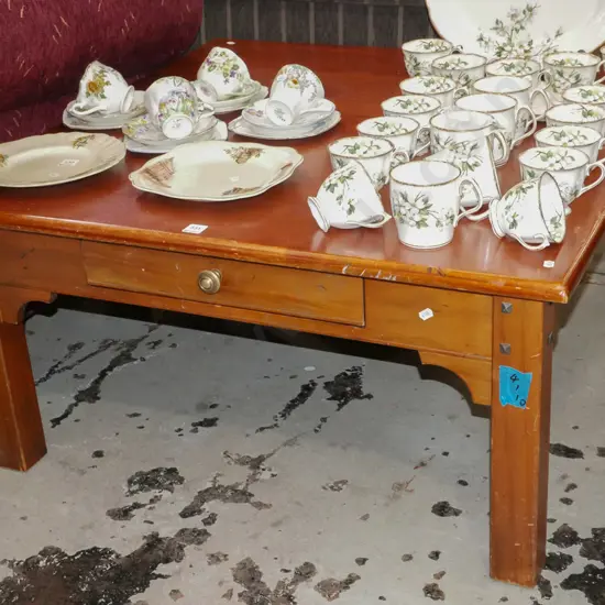 solid pine end table with drawer H-440 W-900 D-900