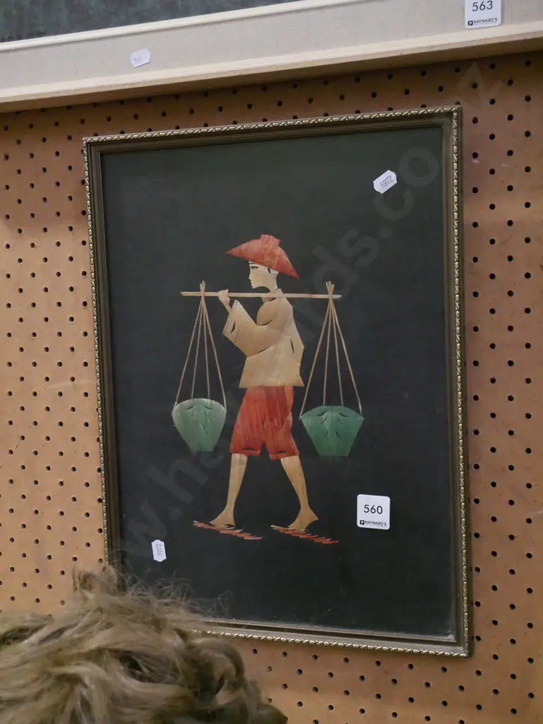 bamboo picture - man with buckets Image 1++