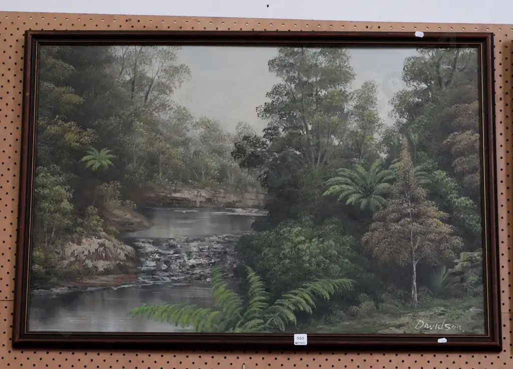 framed oil - bush stream scene Image 1++