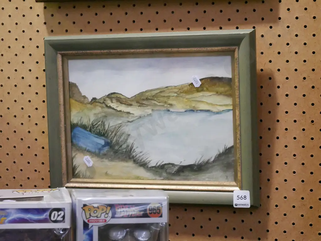 small framed watercolour - coastal scene Image 1++
