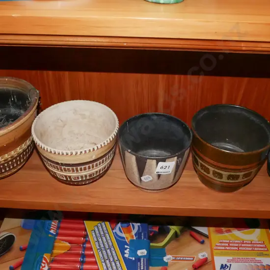 5x small German pottery jardinieres