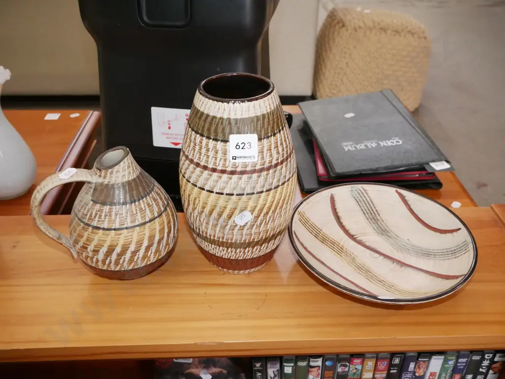 German pottery bowl, jug and vase Image 1++