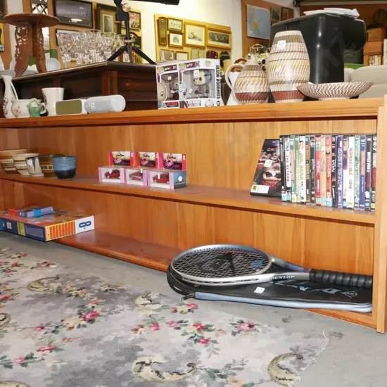 solid rimu low bookcase H-580 W-2120 D-230