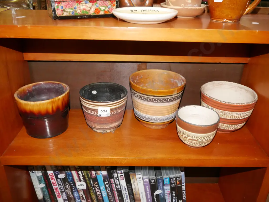 5x small German Pottery jardinieres Image 1++