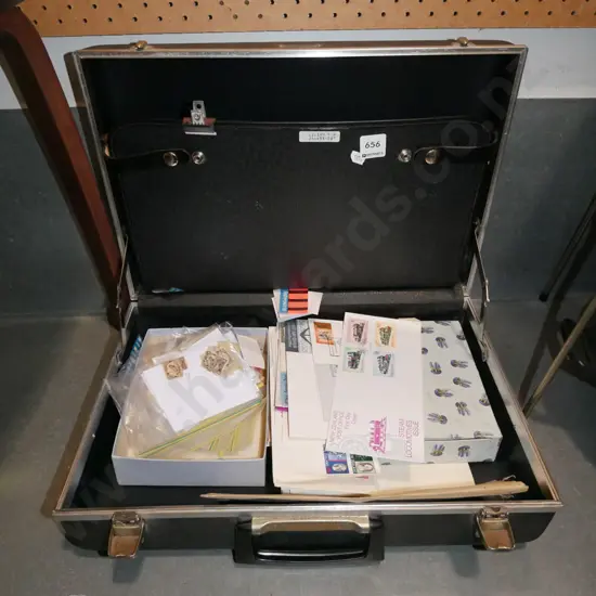 suitcase, stamps, first day covers