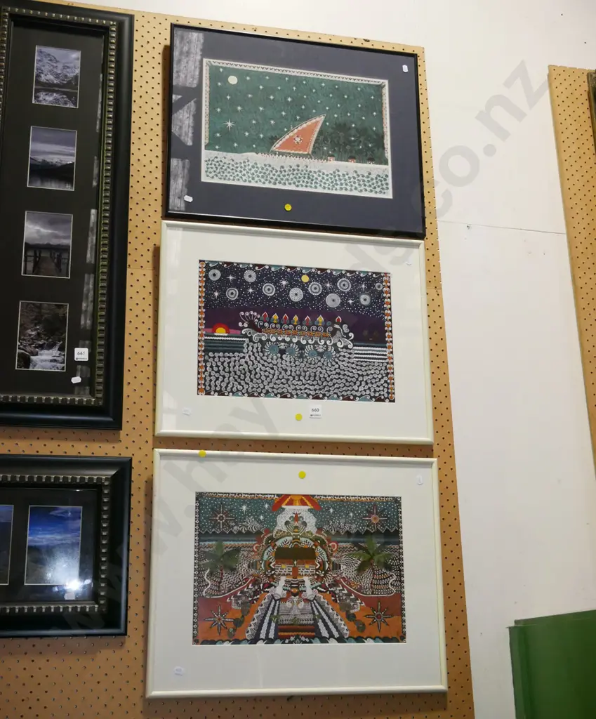 3x prints - abstracts - yellow dots Image 1++