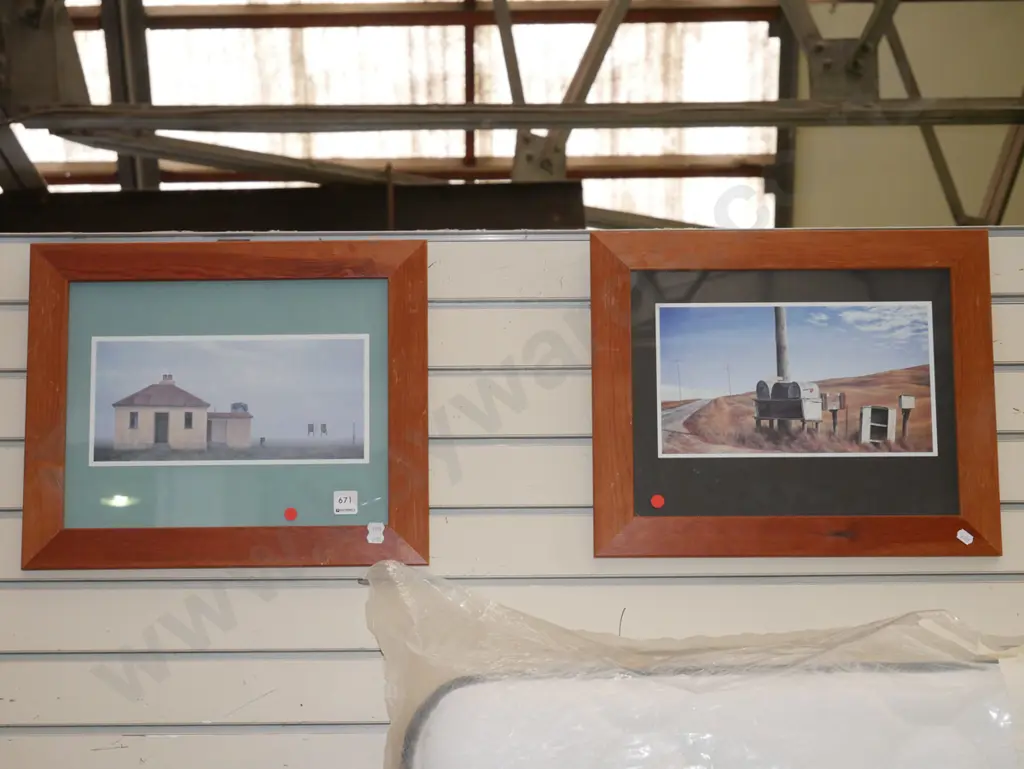 2x small Grahame Sydney prints - red dots Image 1++