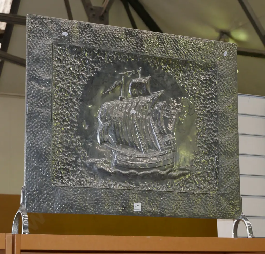 pressed chrome galleon fire screen Image 1++