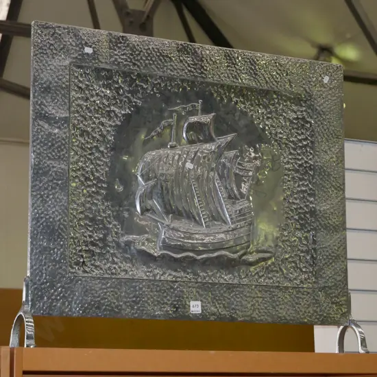 pressed chrome galleon fire screen