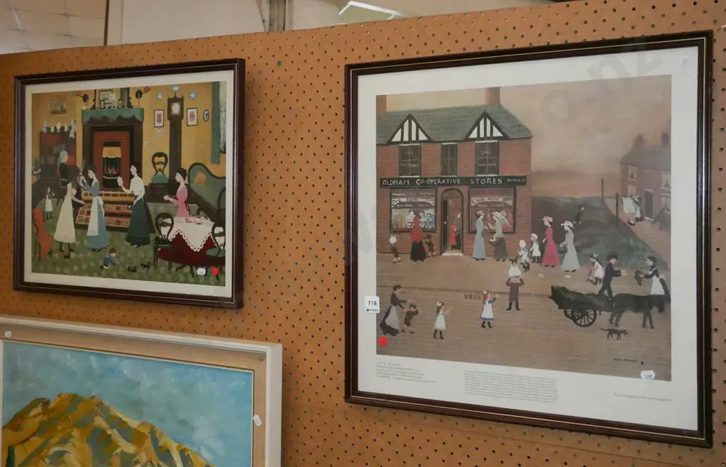 2x Helen Bradley prints - red dots Image 1++