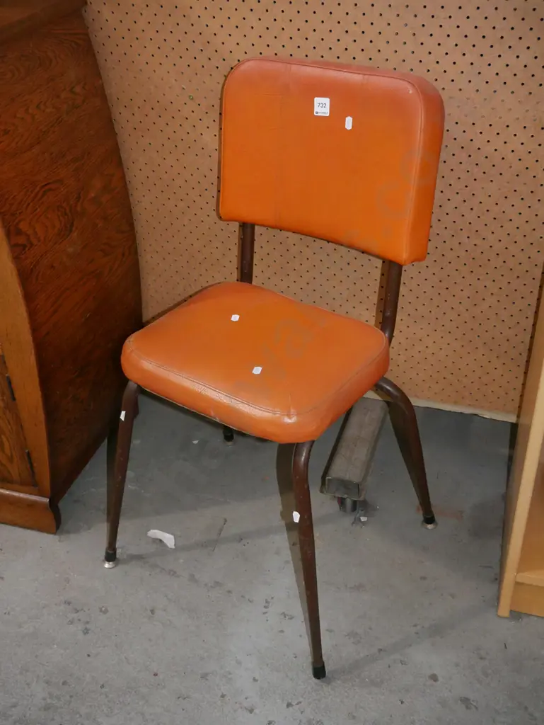 orange metal legged chair Image 1++