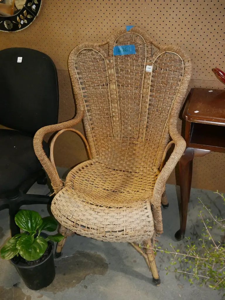 bamboo and seagrass armchair Image 1++