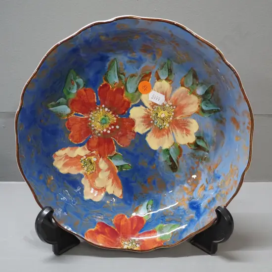 vintage Royal Doulton floral motif hand-painted fruit bowl D-230