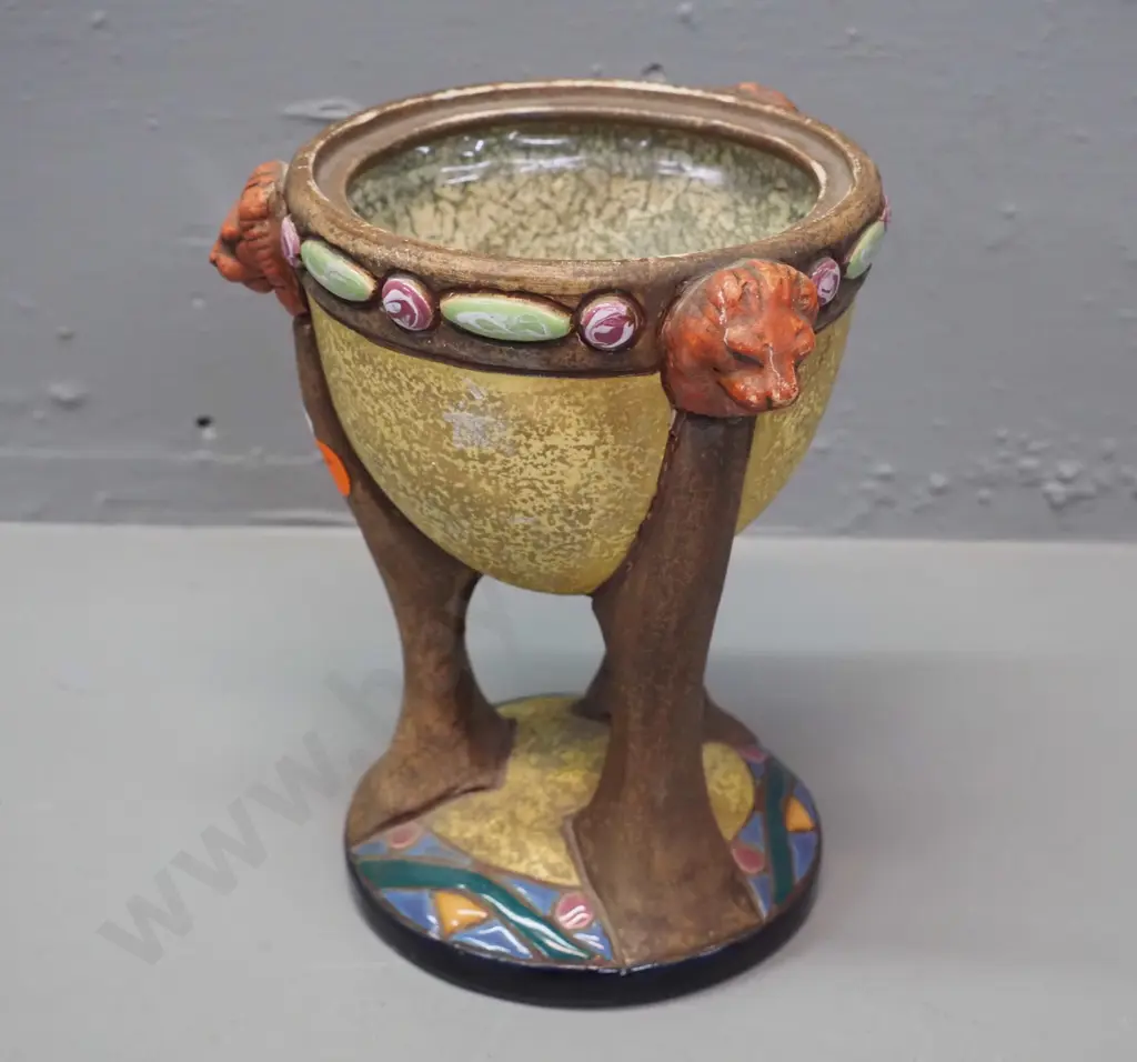 Imperial Amphora open-base urn with lion's head details, stamped 5203-18. H-170 D-130 Image 1++