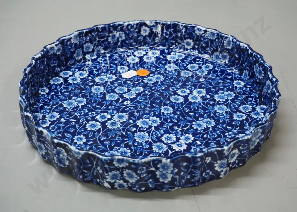 Burleigh Calico pattern flan dish D-245 Image 1++