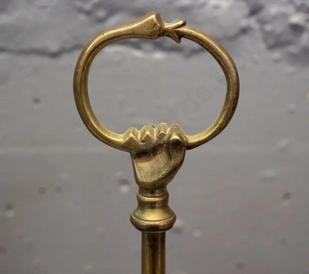 3 reproduction middle eastern style 3-wick oil lamps with sliding fittings, two have wick scissors on chains - tallest Image 1++