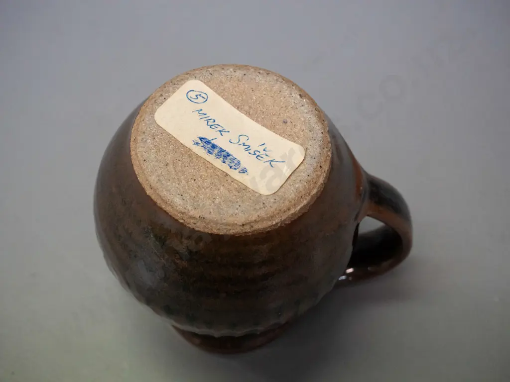 Mirek Smisek New Zealand pottery small jug H-120 W-130 Image 1++