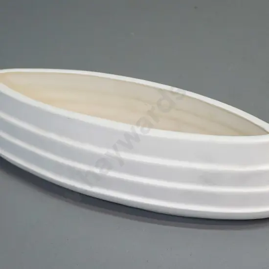 Crown Lynn cream glaze flower trough vase - marked 75. H-70 L-250