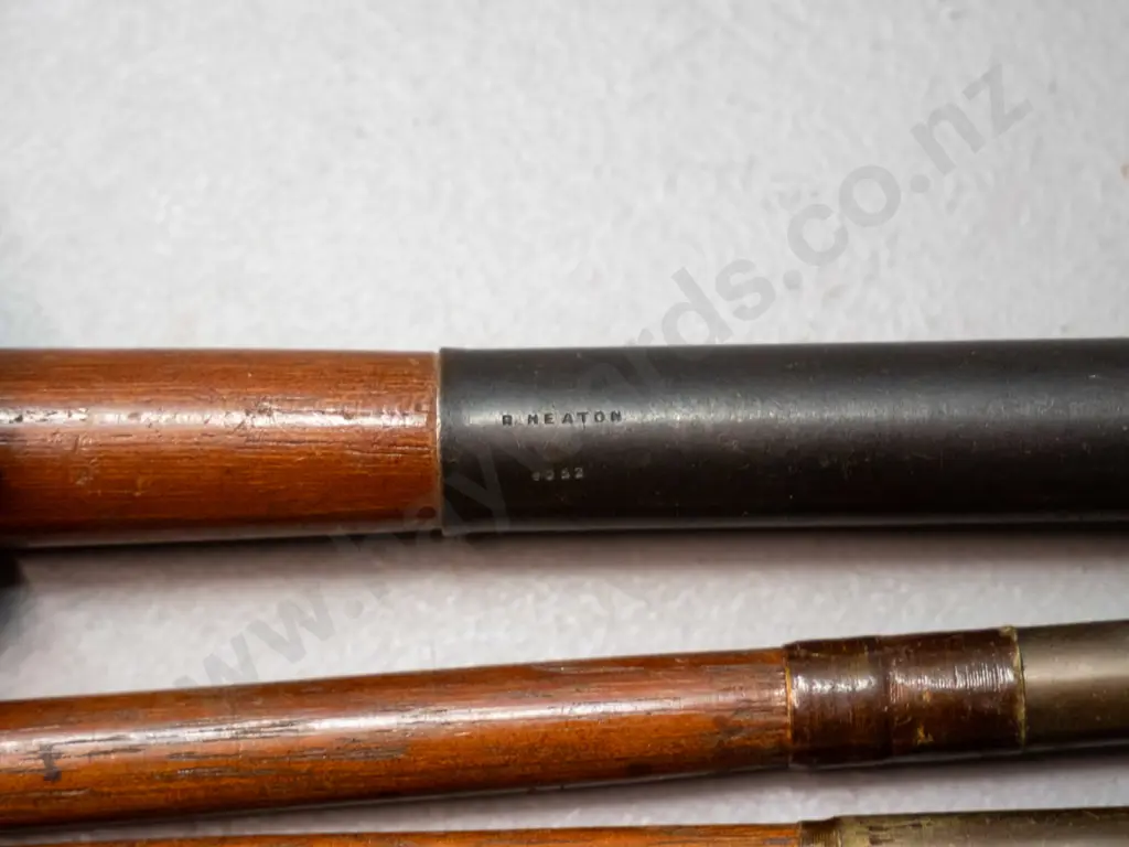 vintage timber and brass shop / manufacturing 2-part fly rod ferrule samples from McCarthy's Dunedin - longest is L-310 Image 1++