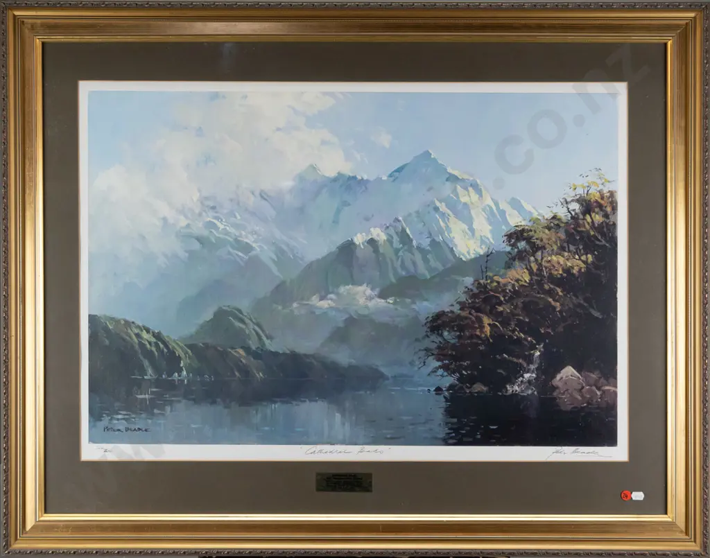 framed signed Peter Beadle ltd edition print 26/200 "Cathedral Peaks" H-500 W-750 Image 1++