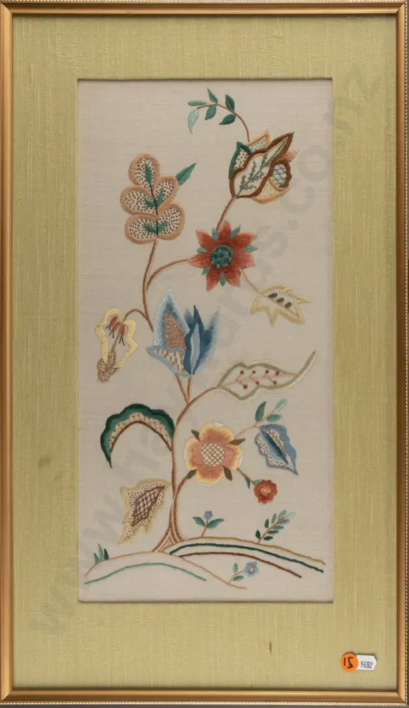 framed needlework - flowers H-405 W-200 Image 1++