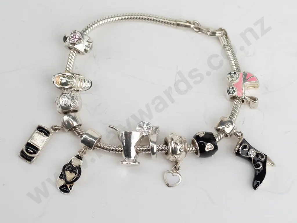silver charm bracelet stamped 925 Image 1++