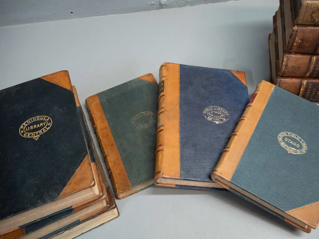 assorted vintage books with Otago lending library stamps - Otago Peninsula library, Merton, etc. - see photos Image 1++