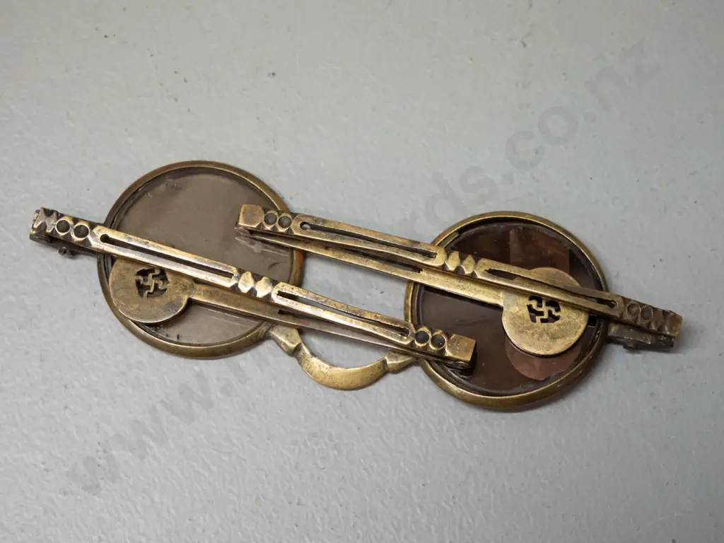 unusual folding brass framed eyeglasses  - slight chipping to lenses. W-120 folded. Image 1++