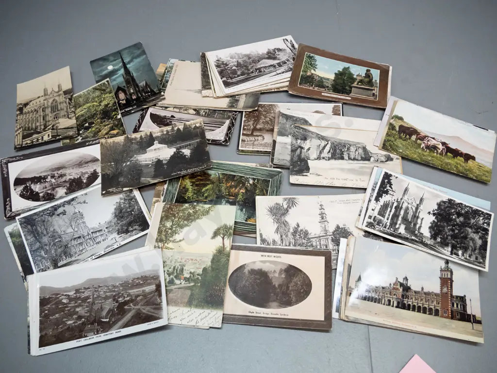 Bundle of 100 early Dunedin postcards - some real photo, some are used, general age wear Image 1++