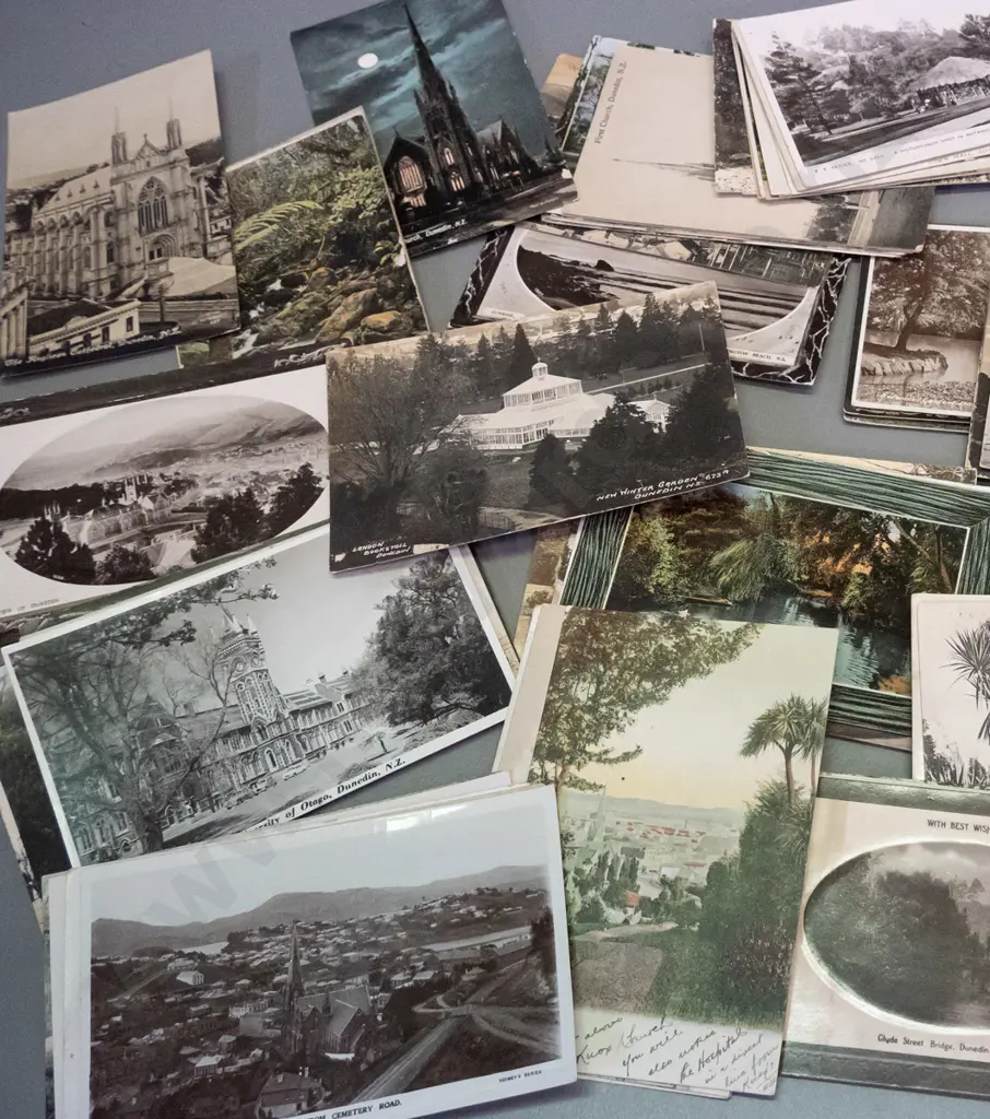Bundle of 100 early Dunedin postcards - some real photo, some are used, general age wear Image 1++