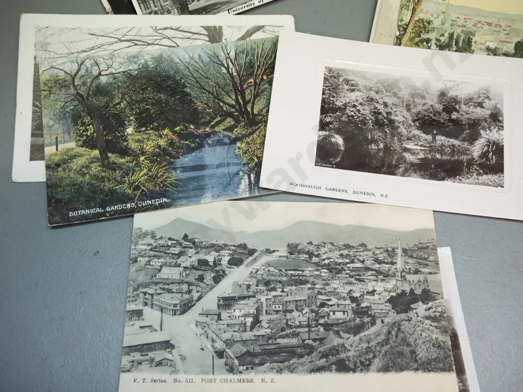 Bundle of 100 early Dunedin postcards - some real photo, some are used, general age wear Image 1++