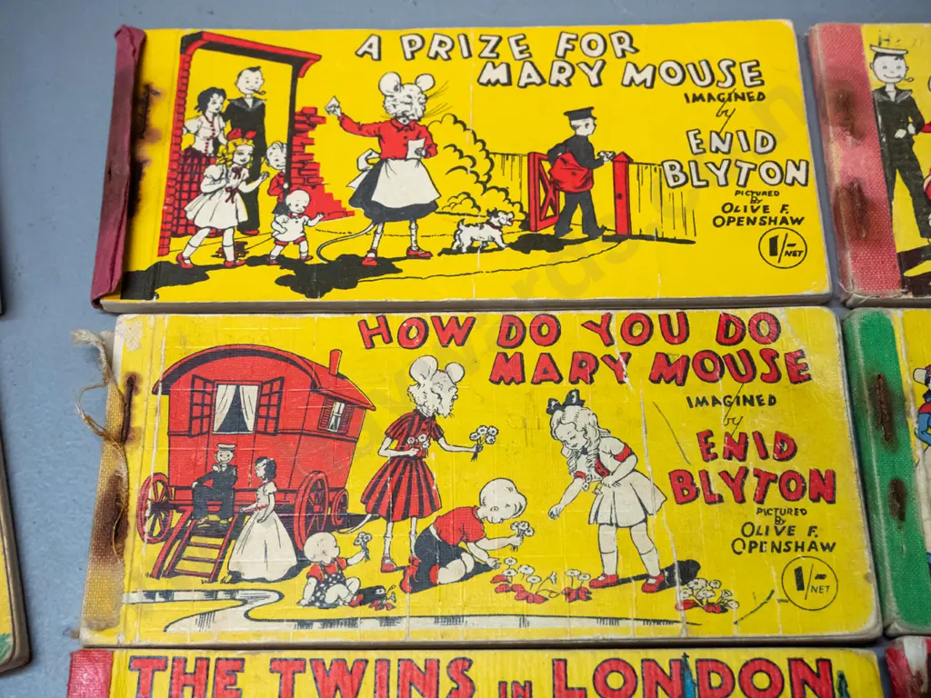 assorted miniature children's comic books - Enid Blyton, Neville Main "Jimmy" series, etc. Wear and some staining, rusty Image 1++