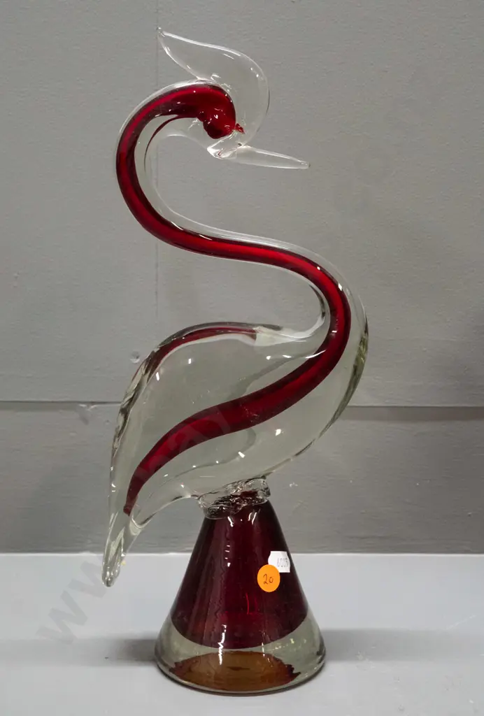 Murano style art glass heron H-340 Image 1++