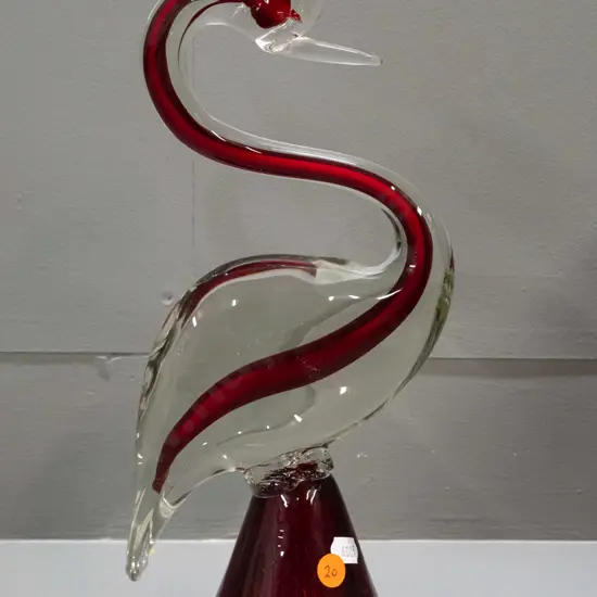 Murano style art glass heron H-340