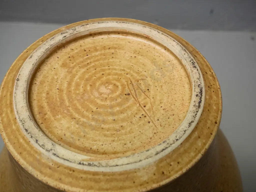 large studio pottery lidded urn/pot, unknown potter's mark to base H-345 D-250 Image 1++