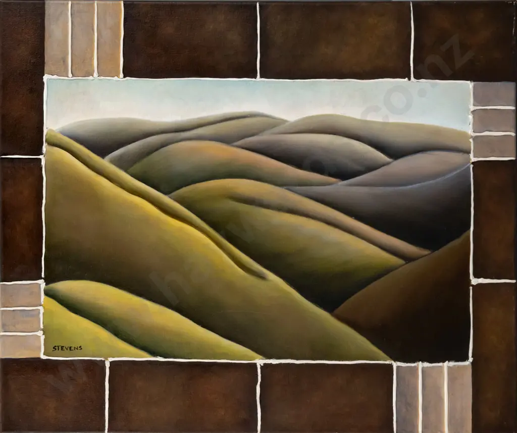 Stevens - boxed oil on canvas - landscape H-500 W-600 Image 1++