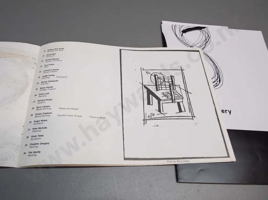 assorted Ralph Hotere ephemera incl. 1990 Preservation of Observation Point fundraiser auction catalogue, 2004 Temple Image 1++