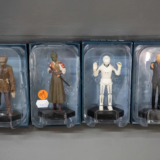4 boxed BBC 50th Anniversary Dr. Who 1:21 scale character figures - numbers 26, 33, 52 and 54 - see photos for details