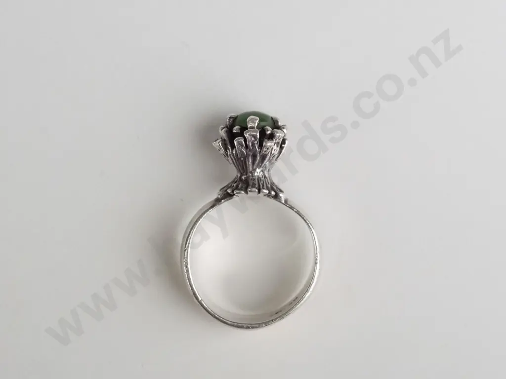 silver greenstone ring stamped stg sil Image 1++