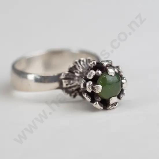silver greenstone ring stamped stg sil