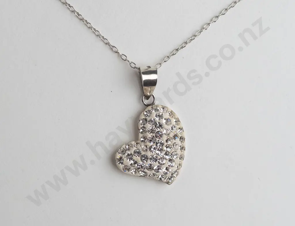 cz heart necklace stamped 925 Image 1++