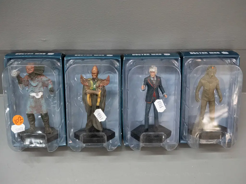 4 boxed BBC 50th Anniversary Dr. Who 1:21 scale character figures - numbers 30, 37, 47 and 69 - see photos for details Image 1++