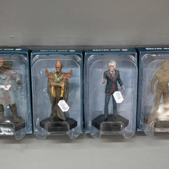 4 boxed BBC 50th Anniversary Dr. Who 1:21 scale character figures - numbers 30, 37, 47 and 69 - see photos for details